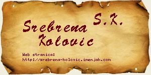 Srebrena Kolović vizit kartica